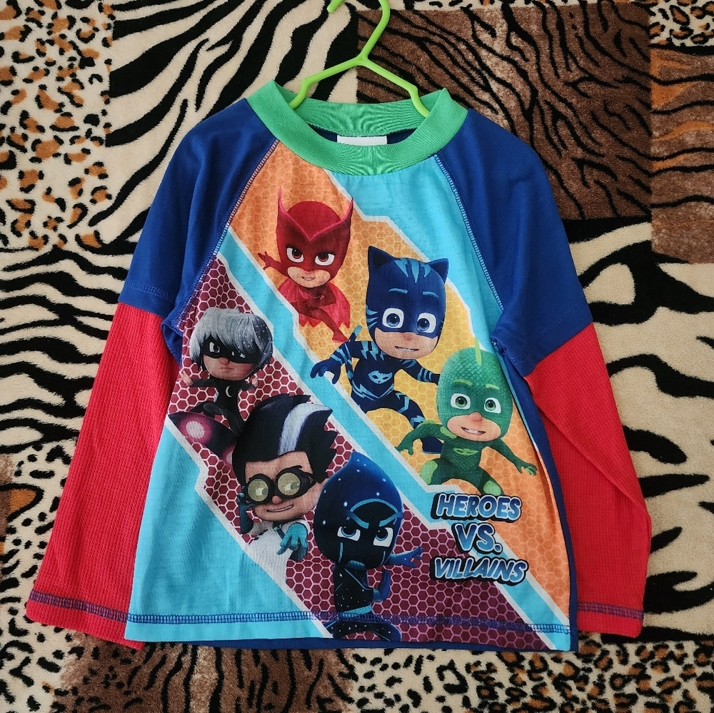 PJ Masks Heroes vs Villains Kids Long Sleeve Blue and Red Size 6